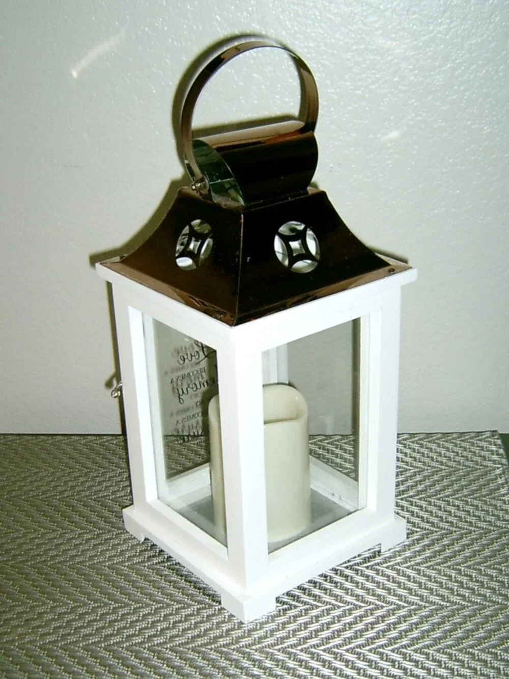 Memory Lantern with Battery Operated Candle, VGUC